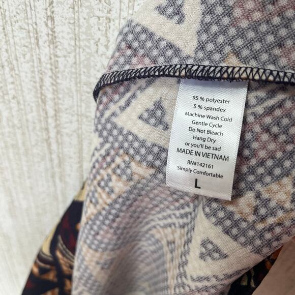 LuLaRoe Cassie Brown Aztec Print Skirt Size Large - Picture 6 of 6